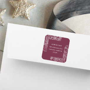 Citrus & Spice   Holiday Return Address Square Sticker