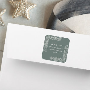 Citrus & Spice Holiday Return Address Square Sticker