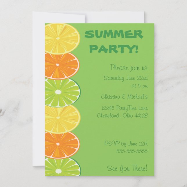 Citrus Splash Invitation (Front)