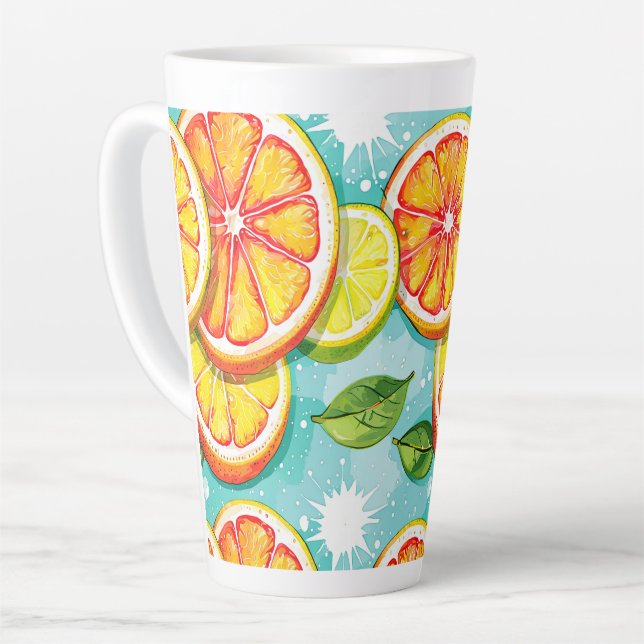 Citrus Splash Latte Mug (Left Angle)