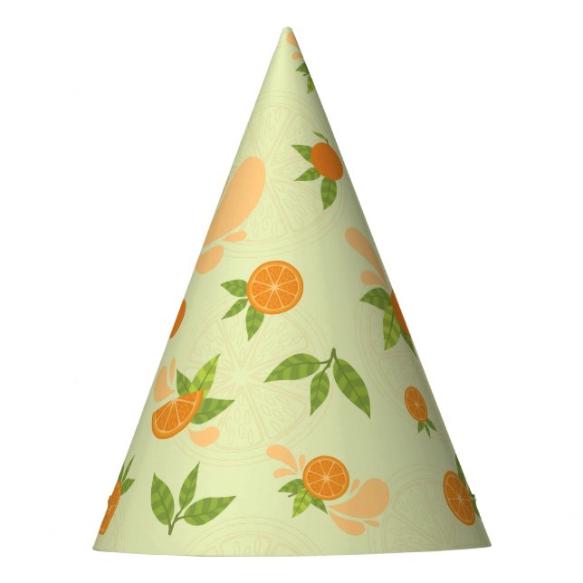Citrus Splash Seamless Surface Pattern Design Party Hat (Front)