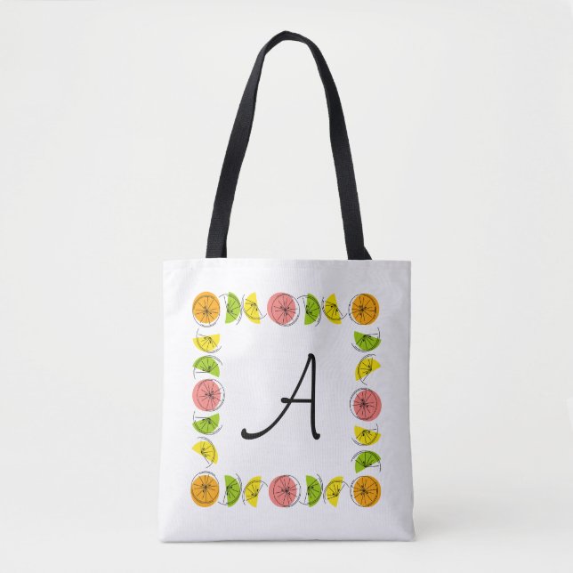 Citrus Square Monogram two-sided all over tote Bag (Front)
