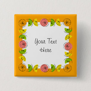 Citrus Square Orange Text button square