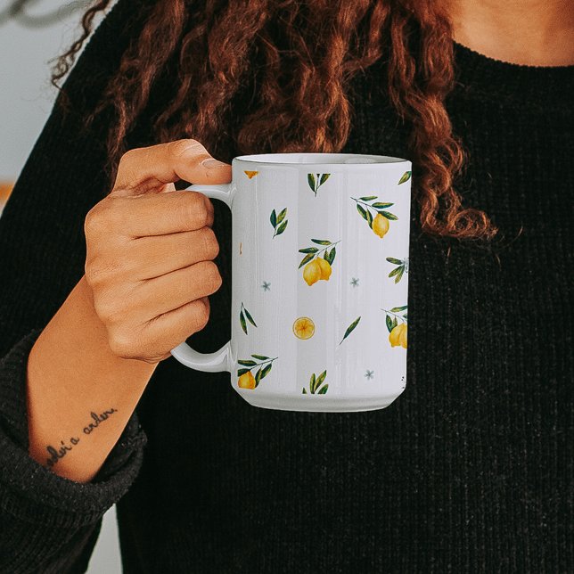 Citrus Squeeze Yellow Watercolor Lemons Mug (Creator Uploaded)