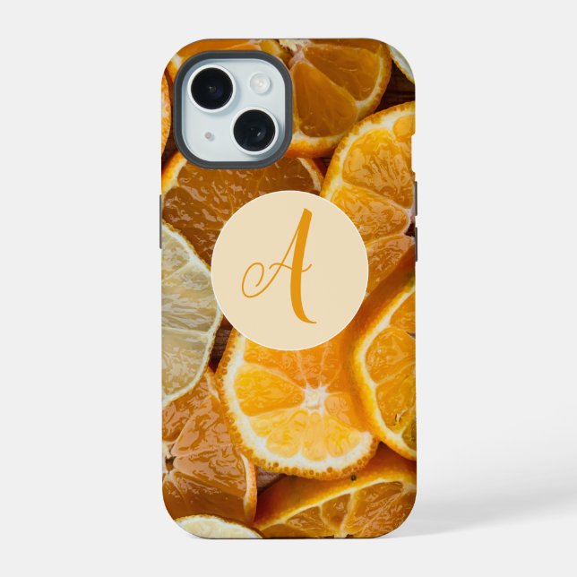 Citrus Summer Oranges & Lemons iPhone 15 Case (Back)