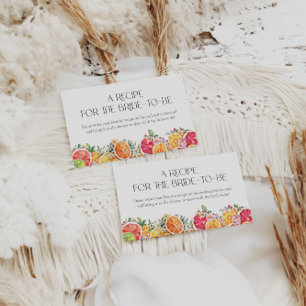 Citrus Summer Recipe for the bride to be Enclosure Card
