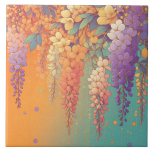 Citrus Sunset Wisteria Ceramic Tile