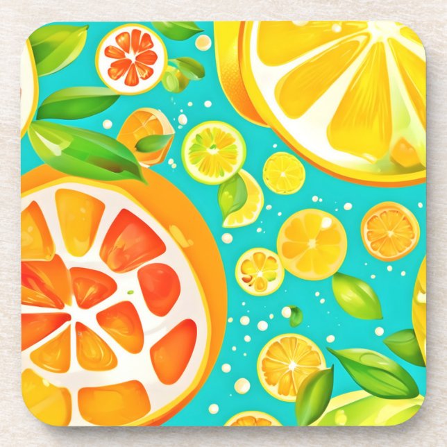 Citrus Symphony: A Juicy Delight Coaster (Front)