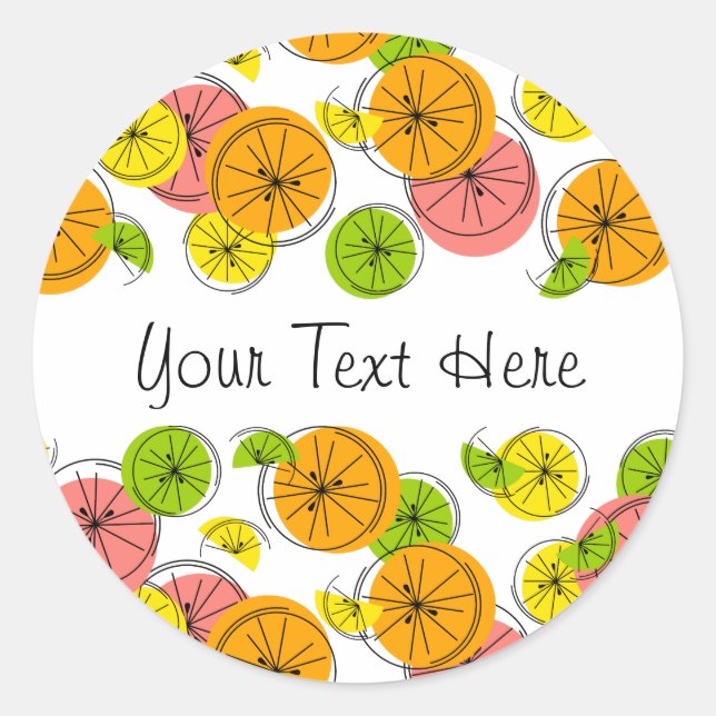 Citrus Text sticker round (Front)