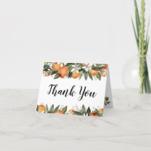 Citrus Thank You Cards Citrus Bridal Shower