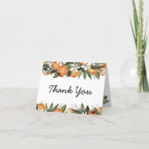 Citrus Thank You Cards Citrus Bridal Shower