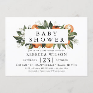 Citrus Theme Spring Baby Shower Invitation