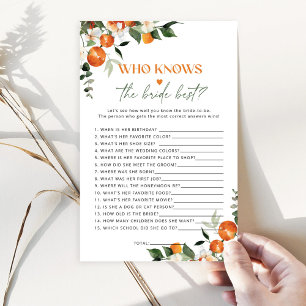 Citrus theme Who knows the bride best game