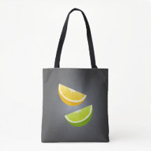 Citrus Tote Bag With Lemon and Lime Slices