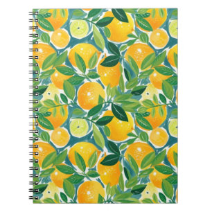 Citrus Tree Artisan Lemons Oranges Limes Colorful Notebook