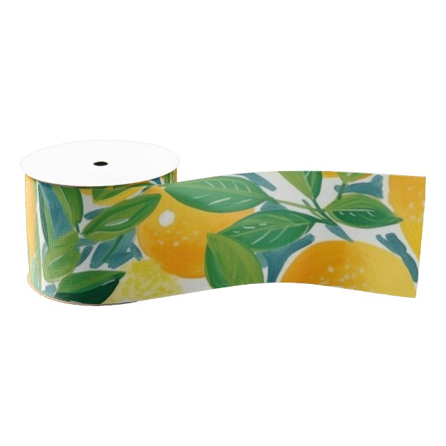Citrus Tree Artisan Lemons Oranges Limes Colourful Grosgrain Ribbon (Spool)
