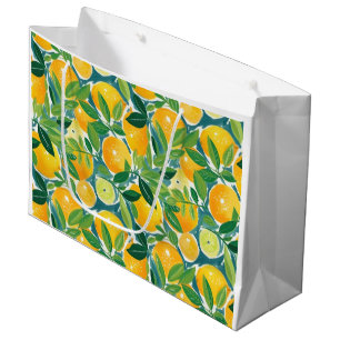 Citrus Tree Artisan Lemons Oranges Limes Colourful Large Gift Bag