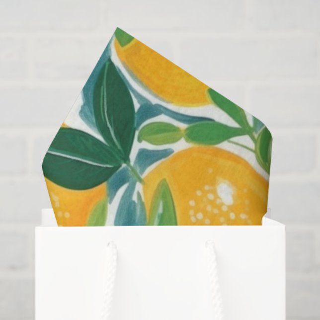 Citrus Tree Artisan Lemons Oranges Limes Colourful Tissue Paper (Gift Bag)
