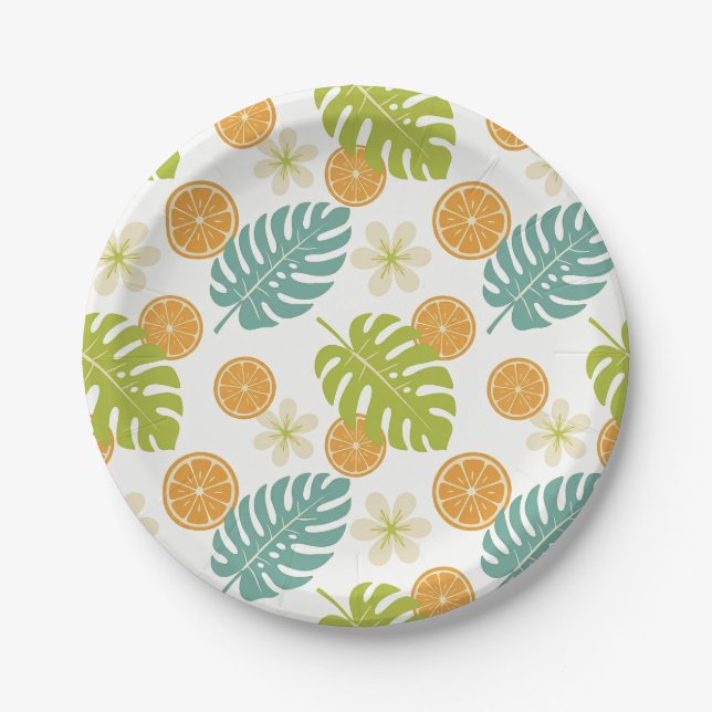 Citrus Tropical Paper Plate (Front)