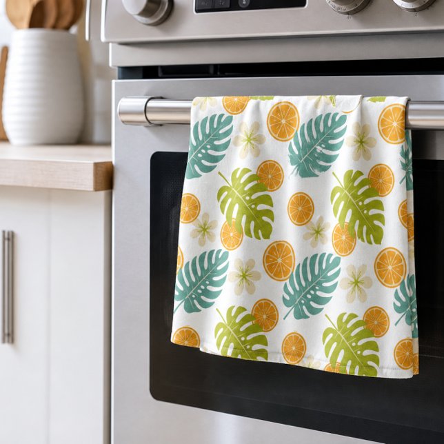 Citrus Tropical Tea Towel (Citrus Tropical Kitchen Towel)