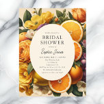 Citrus Vibrant Bloom Cottagecore Bridal Shower Postcard<br><div class="desc">Welcome to the charming simplicity of our Cottagecore Baby Shower Invitation. This budget-friendly option beautifully captures the essence of a pastoral dream, featuring vibrant yellow and orange blooms alongside playful citrus fruits set against a soothing beige backdrop. The invitation details are thoughtfully presented in a classic serif font, while the...</div>
