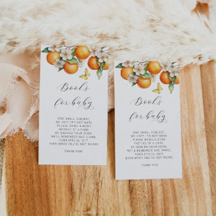 Citrus Watercolor Book Request Baby Shower Enclosure Card