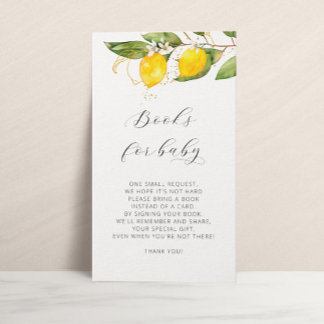 Citrus Watercolor Book Request Baby Shower Enclosure Card