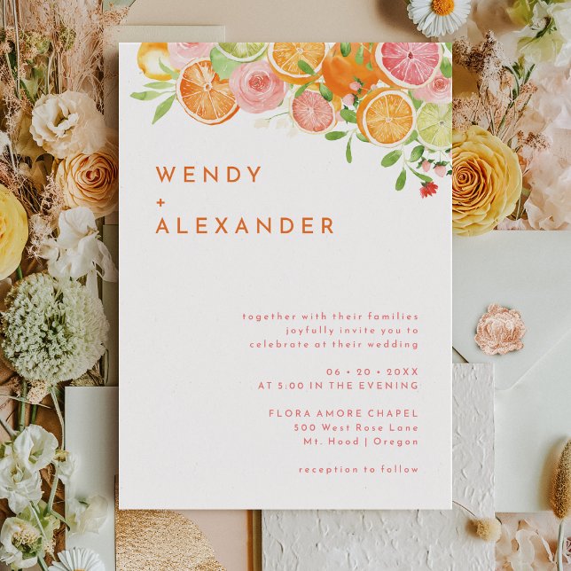 Citrus Watercolor Wedding Invitation (Creator Uploaded)