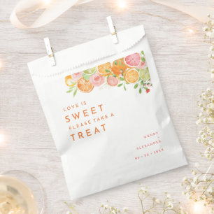 Citrus Watercolor Wedding Love Is Sweet Favour Bag