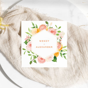 Citrus Watercolor Wedding Napkin