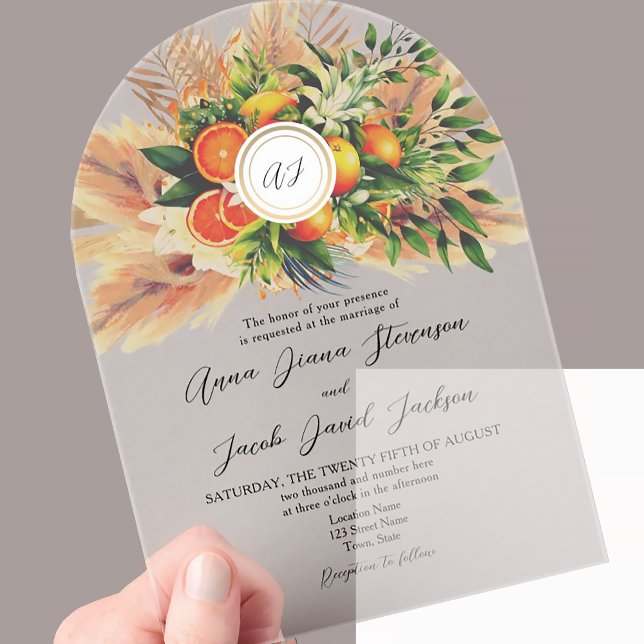 Citrus Wedding Acrylic Invitations (Creator Uploaded)
