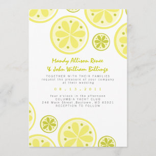 Citrus Wedding Invitation with Lemons and Limes