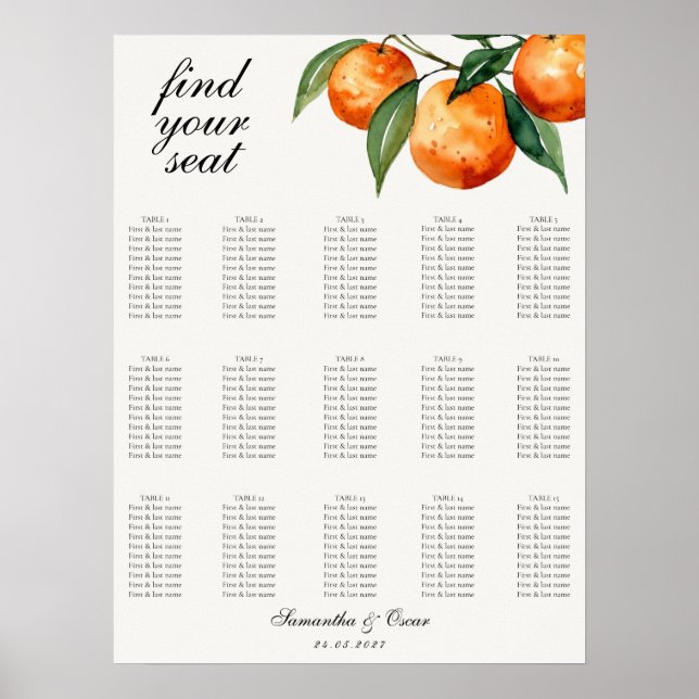 Citrus Wedding Mediterranean Orange Poster (Front)