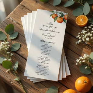 Citrus Wedding Program   Mediterranean Orange 