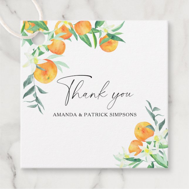 Citrus - Wedding Thank You Favour Tags (Front)