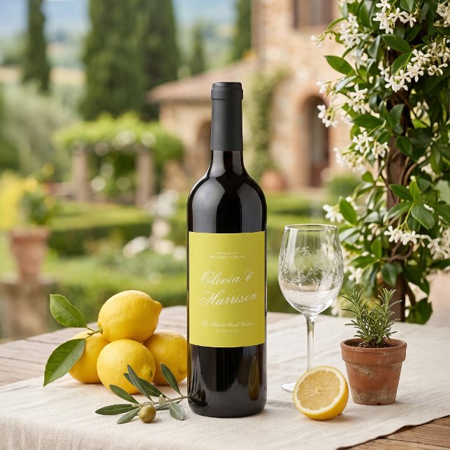 Citrus Wedding Wine Label Custom Bottle Label (Creator Uploaded)