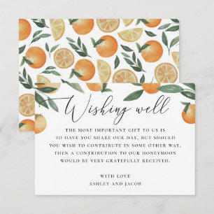 Citrus Wedding Wishing Well   Orange Honeymoon Enclosure Card