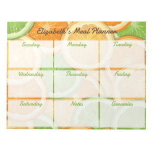 Citrus Weekly Meal Planner Notepad