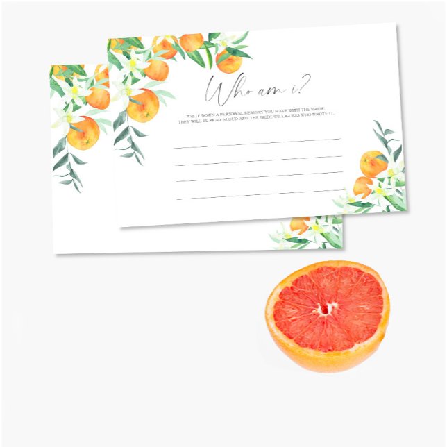 Citrus - Who am I bridal shower game Stationery (Creator Uploaded)