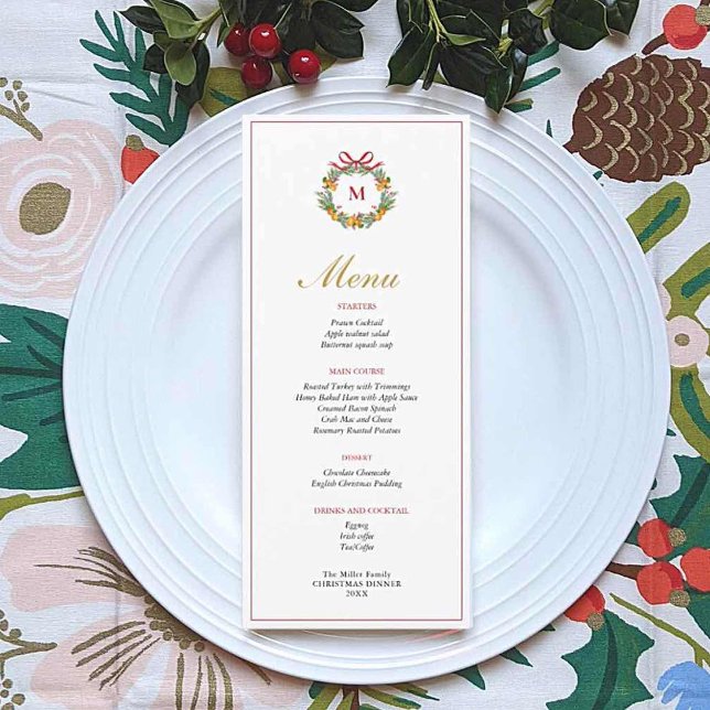 Citrus wreath with Monogram Christ Dinner menu (Creator Uploaded)