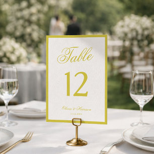 Citrus Yellow Island Old Money Table Number