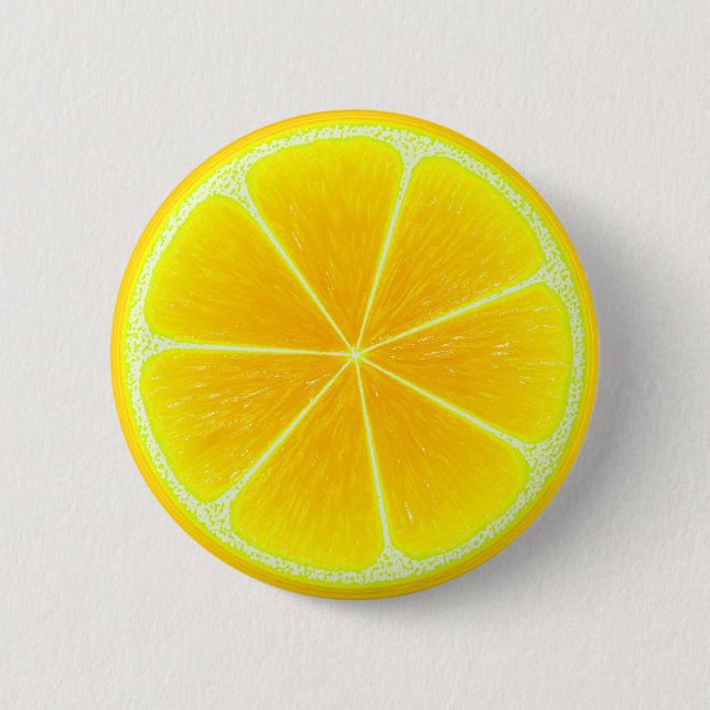 Citrus Yellow Lemon Fruit Slice 6 Cm Round Badge (Front)