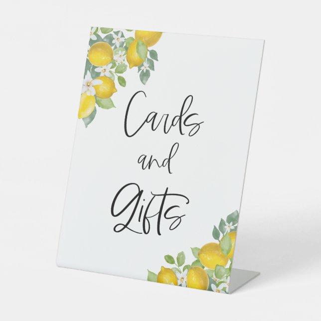Citrus Yellow Lemon Theme Cards and Gifts Sign (Front)