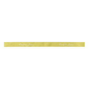 Citrus Yellow Wedding Custom Name Satin Ribbon