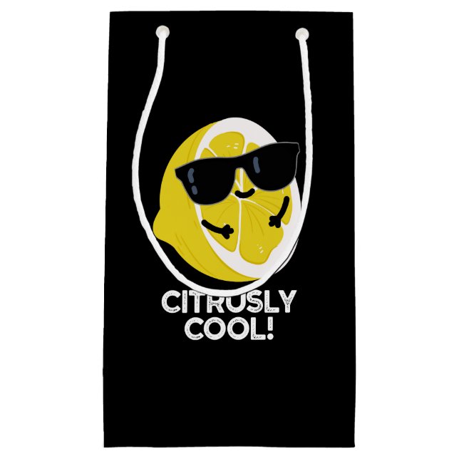 Citrusly Cool Funny Citrus Pun Dark BG Small Gift Bag (Front)