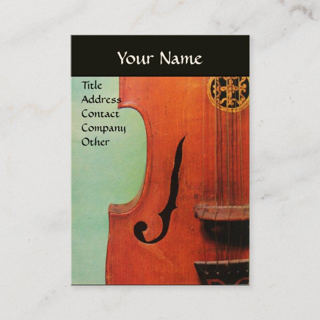 CITTERN / CLASSIC MUSIC Green Brown Black Business Card (Front)