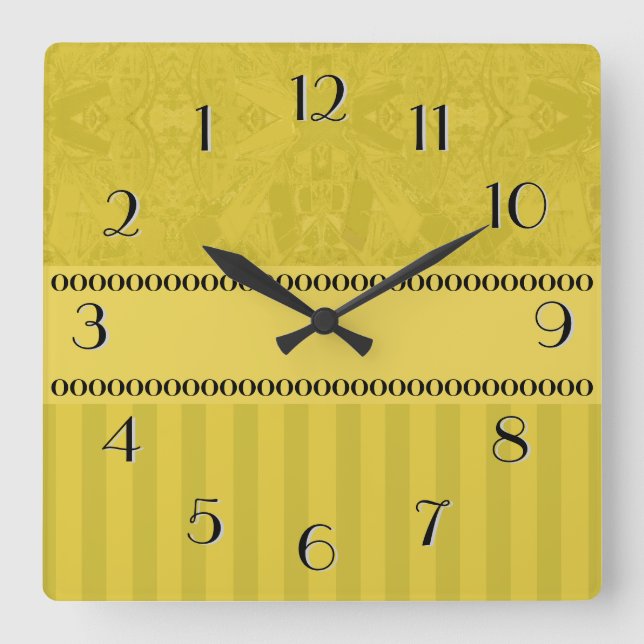 City Abstract Backwards Clock Gold with Stripes (Front)