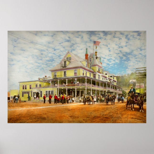 City - Adirondack NY - Riverside Inn 1909 Poster (Front)