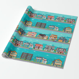 City and Roads Wrapping Paper