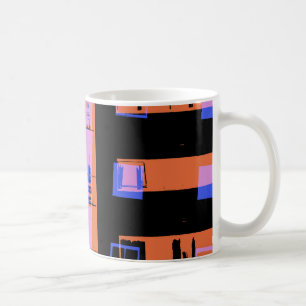 City apartment building at night coffee mug
